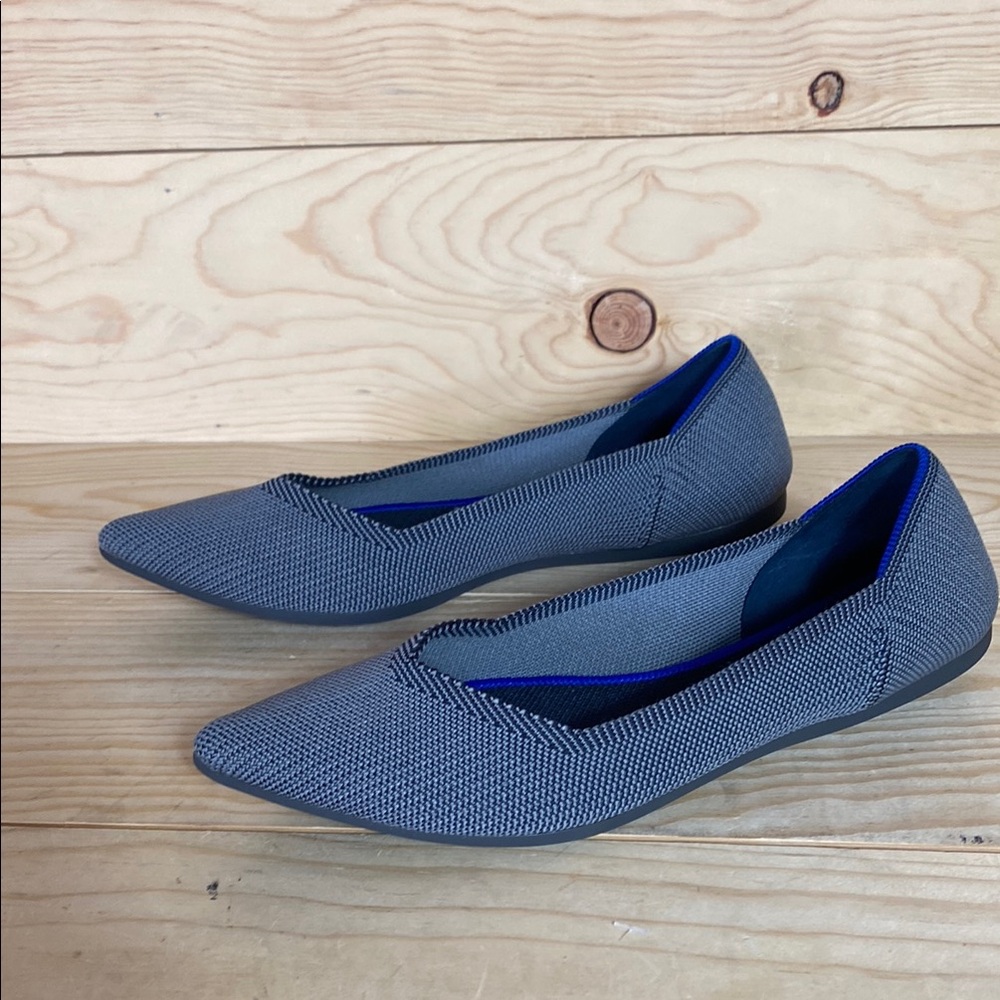 Rothy's point toe‎ Gray Knit Flats size 8.5